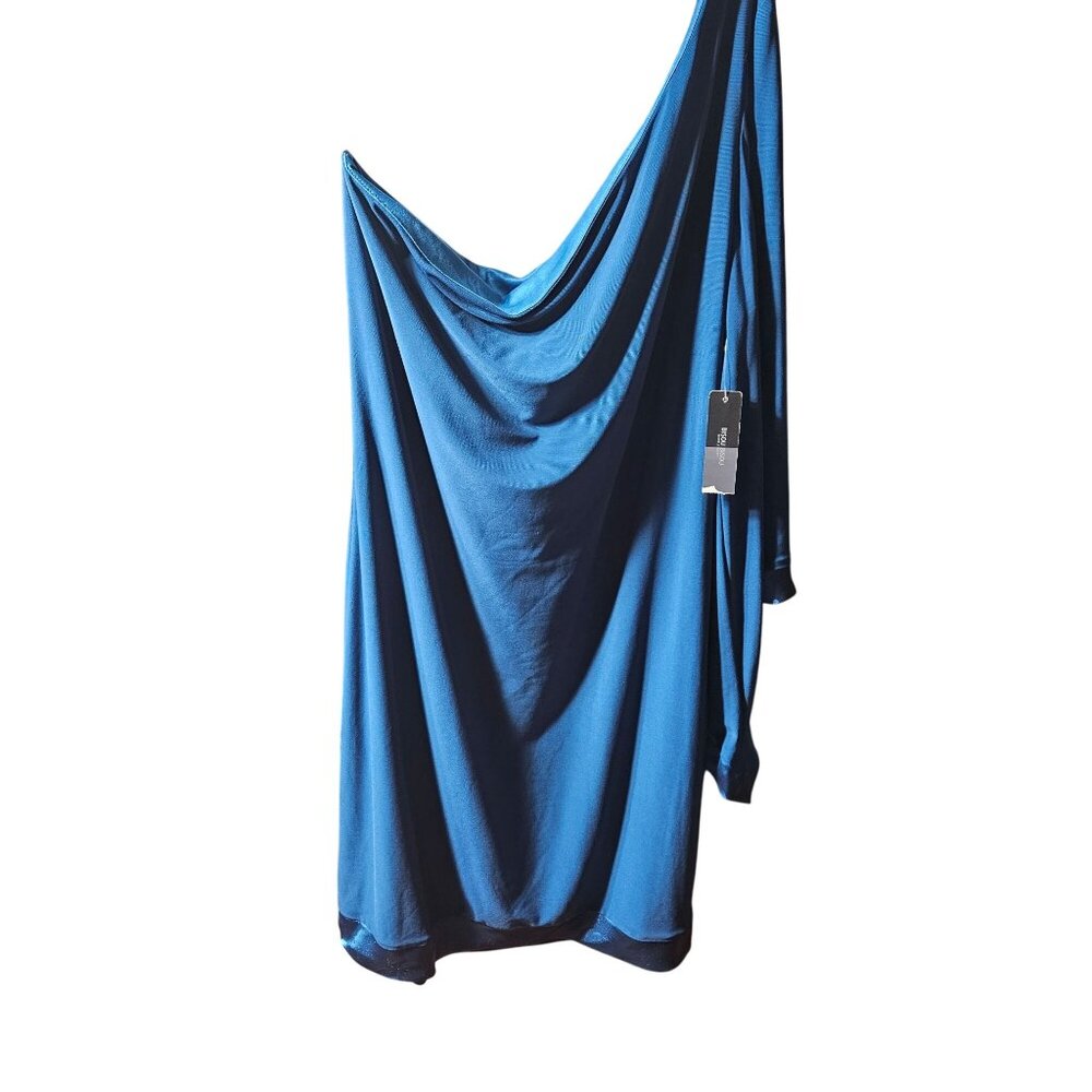 Bisou Bisou Womens Size 14 Lagoon Blue Draped Dress